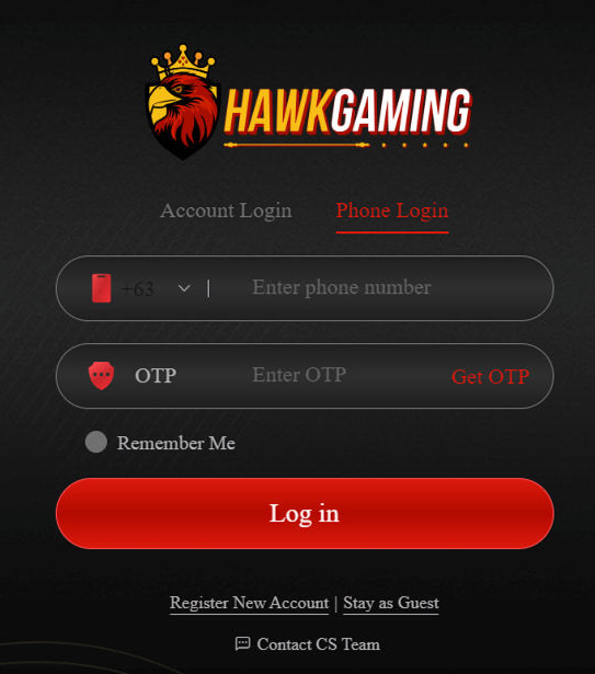 hawk gaming login